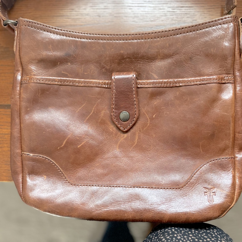 Frye Melissa distressed leather handbag